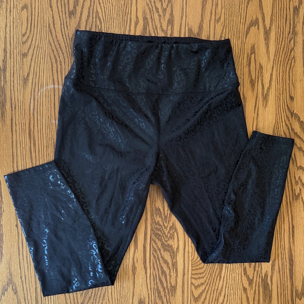 RBX Black Glossy Animal Print Leggings